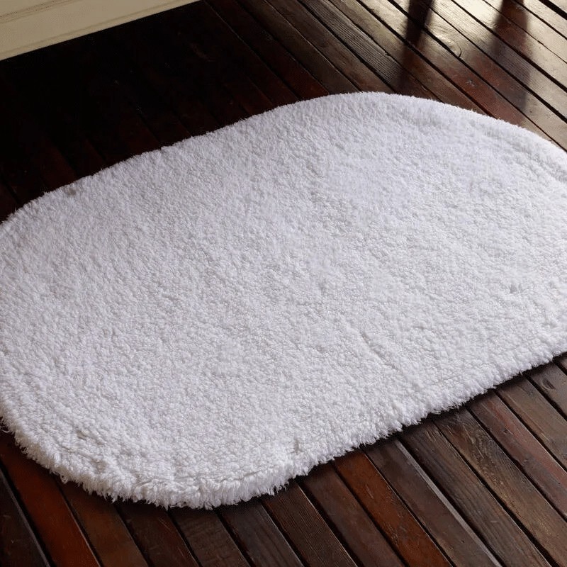 Five Star Hotel White Door Mat Toilet Carded Cotton Bath Rugs manufacturers